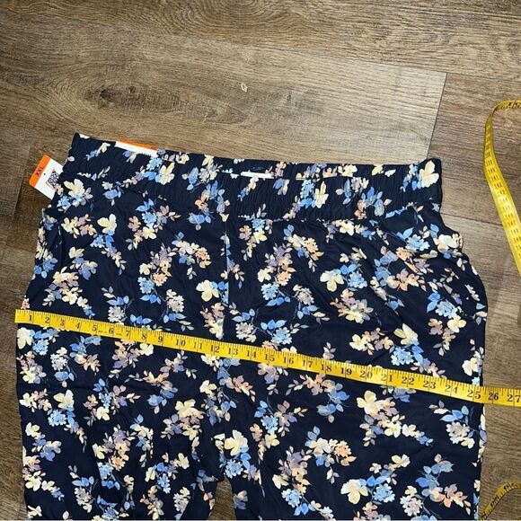 JESSICA SIMPSON Soft Pull-On Floral Pant Pockets Blue Size XXL Elastic Waist - Picture 13 of 13